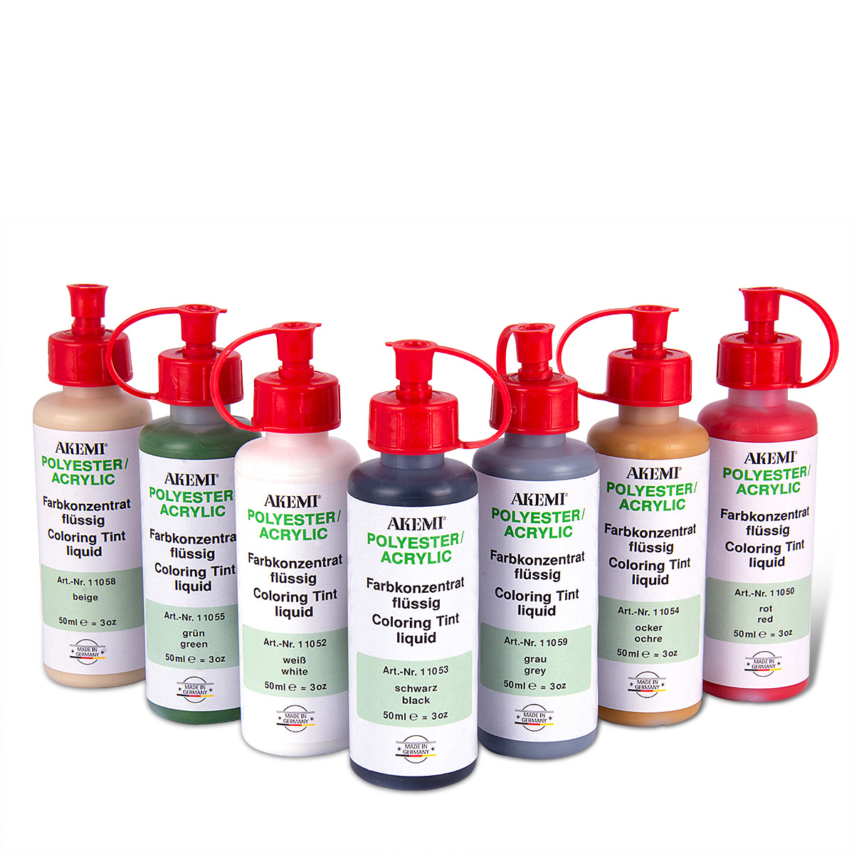 Akemi Farbkonzentrat flüssig für Kleber auf Polyester-, Epoxyacrylat- und PUR-Basis